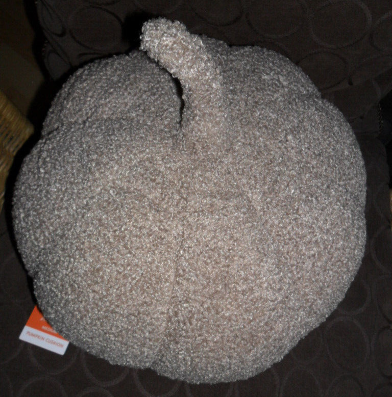 BROWN PUMPKIN CUSHION PLUSH TEDDY AUTUMN RARE HOME BARGAINS HALLOWEEN