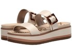 Sam Edelman Agustine Ivory Leather Buckle Detail Platform Wedge Sandal Size 9.5