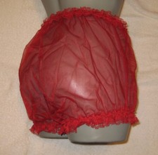 CD VINTAGE STYLE RED CHIFFON RUFFLE PANTIES MED