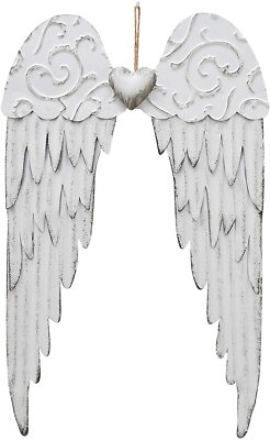 Angel Wings Wall Decoration, Antique Metal Angel Wings Wall Decor With ...