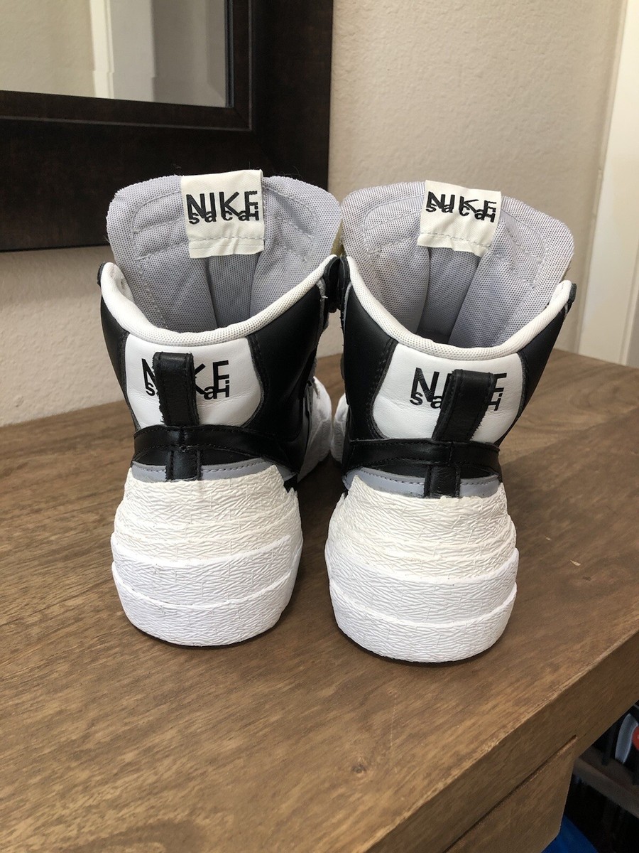 New Nike Sacai Blazer Mid black / grey / white men's 7.5