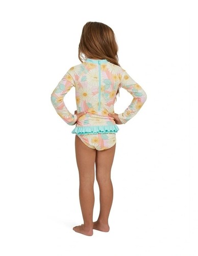 BNWT BILLABONG GIRLS KIDS SWEET SUNSET ONE PIECE RASHGUARD SUIT SIZE 4 SUNSUIT - Picture 3 of 4