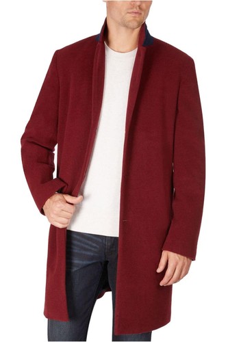 Tommy Hilfiger Men's Modern-Fit Addison Stretch Wool Blend Overcoat Red 38R NWT - Picture 8 of 9