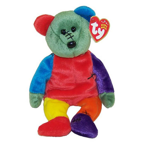 TY Beanie Baby - Oso FRANKENTEDDY (pies rojos y morados) (8,5 pulgadas) - Como nuevo - Imagen 1 de 1