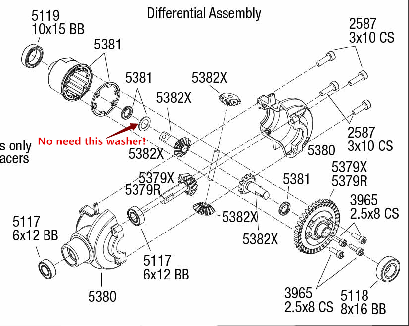 Harden Steel Differential Spider Gear for Traxxas 5382X EREVO SUMMIT E