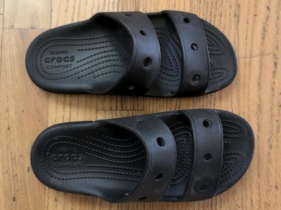 Crocs Baya Two-Strap Slide Sandal Black M4 W6 206761