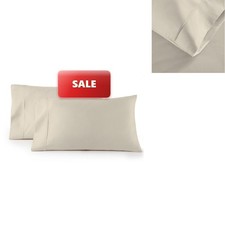 Linen Closet 600 Thread Count Cotton Standard Pillowcases Set of 2 Ivory