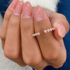 Diamond Band Round Ring E-F VS 0.4 Ct Lab created Open Solid 9k Rose Gold