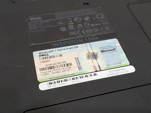 Dell Inspiron 1564 "CMOS Checksum Bad" - Parts or Repair PC Laptop & OEM Charger - Picture 11 of 12