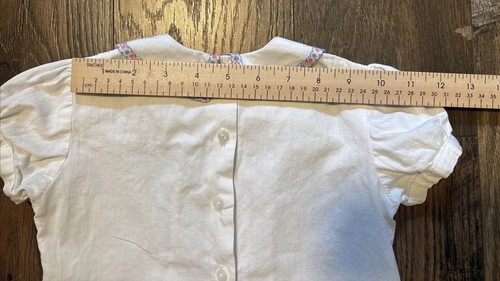 Vintage Ross Maid Embroidered Collar Smocked Garden Core Girls Blouse Size 5T - Picture 8 of 9