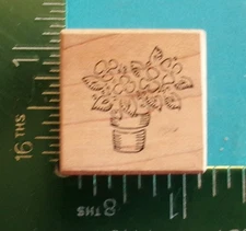 Stampa Rosa FLOWERS IN A POT Rubber Stamp Summer Garden