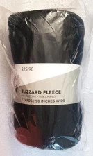 Blizzard Fleece Solid Black 2 Yd 58" Wide Roll Lightweight Fleece