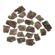 24 Pcs Natural Bark Decoration Pet Reptile with Moss for Lizard Tank Terrarium