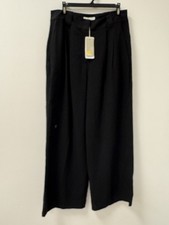 NWT Boden Kensington Wide Leg Pleated Trousers Dress Pants Size 10 Black