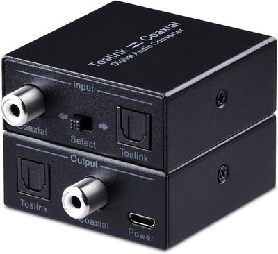 Optical SPDIF Toslink to Coaxial Digital Audio Converter Bi Directional Switch
