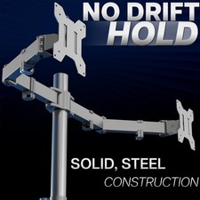 VIVO Gray Dual Monitor Desk Mount Stand, Fits Computer Screens up to 30"