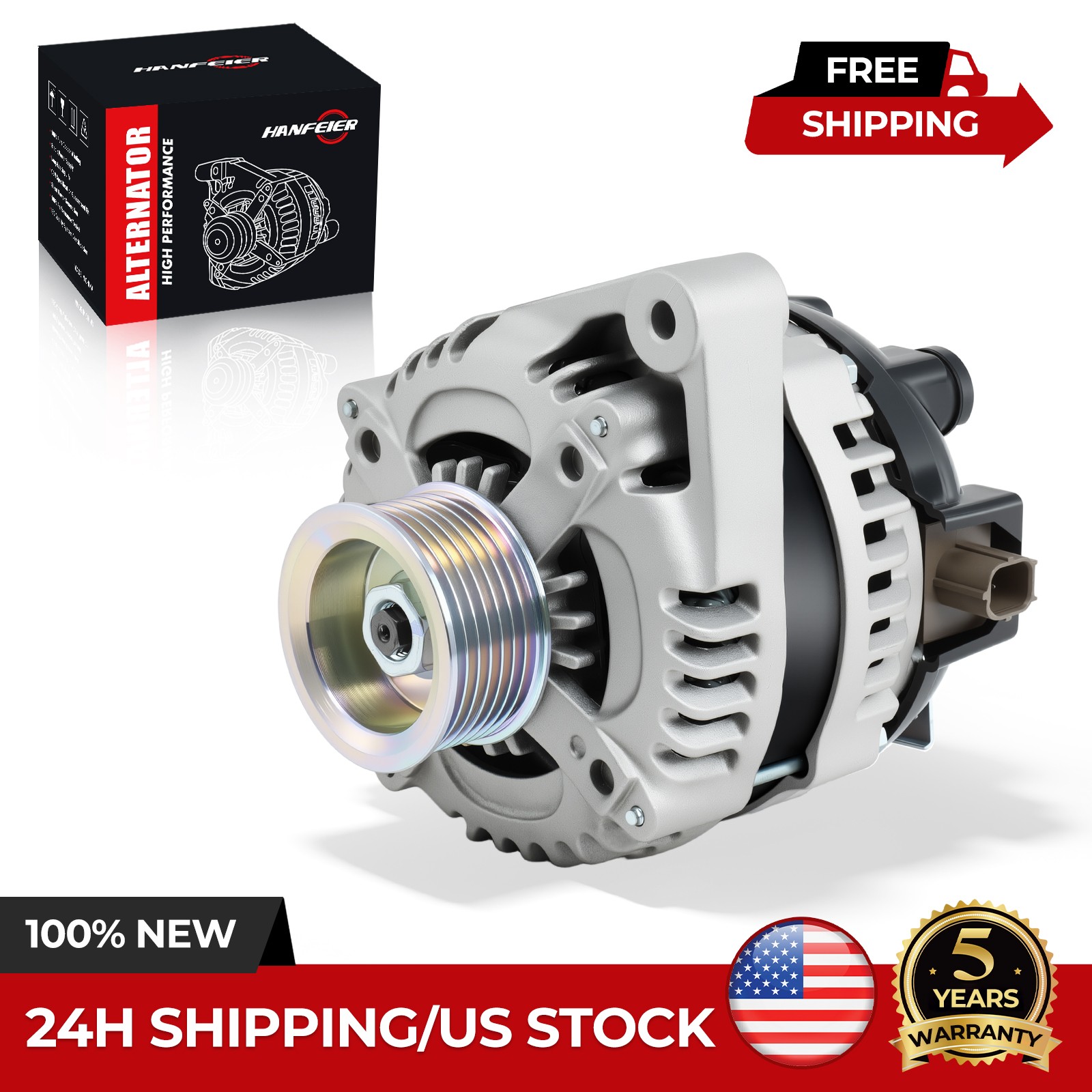 Alternator for Acura TSX 2009-2014 Honda Accord 2008-2012 2.4L130A CW 7-Groove