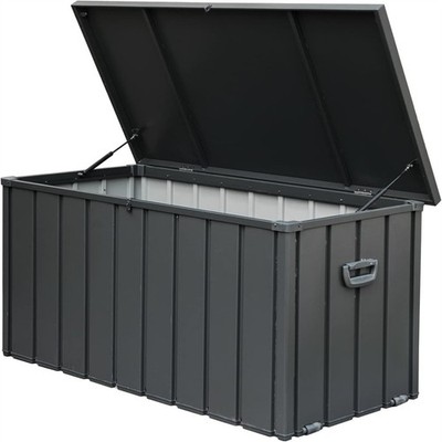 Outdoor Steel Storage Deck Box 200 Gallon Large Patio Storage Bin Lockable