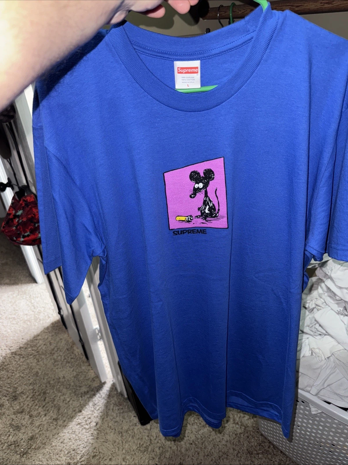 TEE SHIRT SUPREME MOUSE / ROYAL TAILLE GRAND SS21 SEMAINE 1 (100% AUTHENTIQUE) NEUF