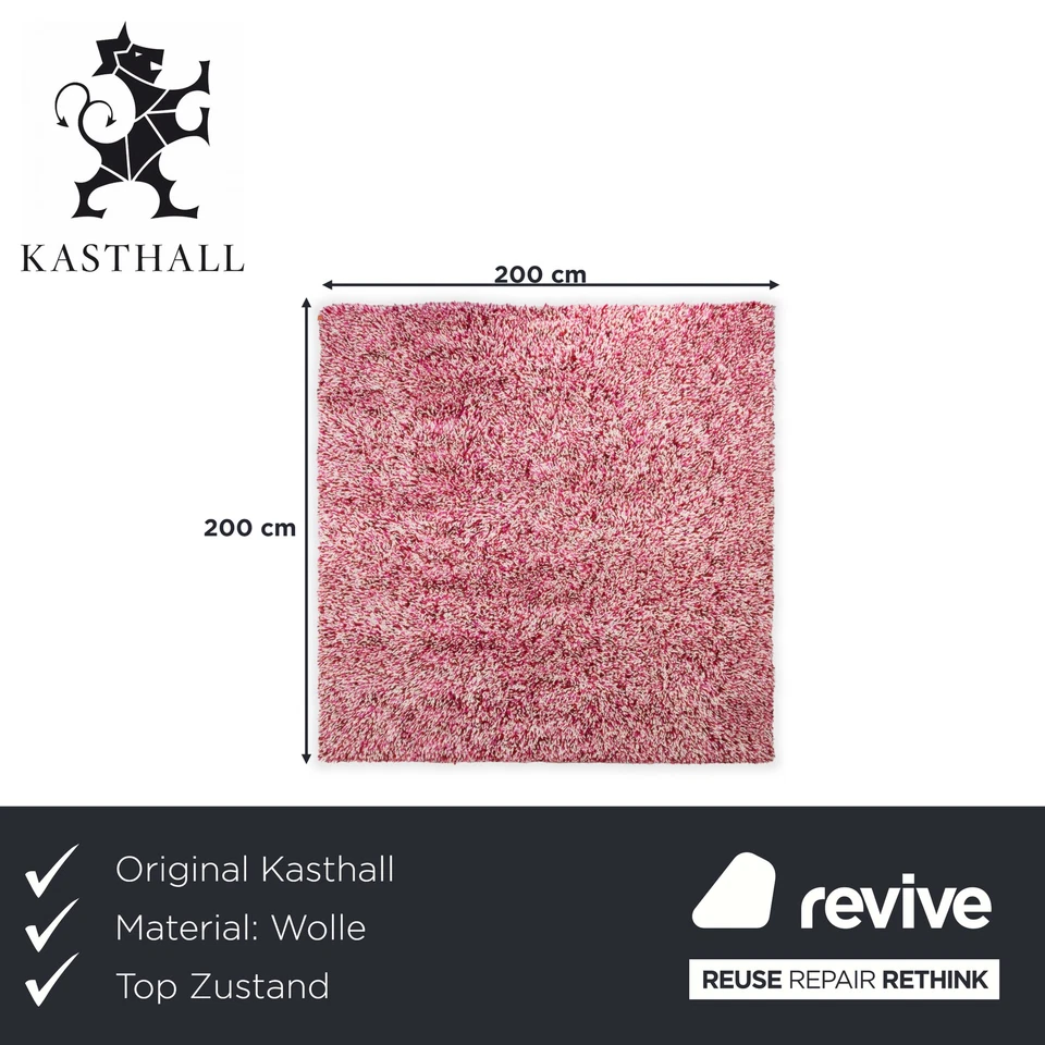 Kasthall Wolle Teppich Rot Pink Weiß by Gunilla Lauerhem-Ullberg 200 x 200 cm - Bild 2 von 4