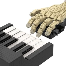 Compatible Piano and pianist's Hand Sculpture Model Building Toys 921