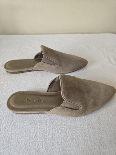 Evereve Splendid Suede Liza Pantoletten minimalistisch zeitlos ruhig Luxus feminin Gr. 7 - Bild 3 von 10