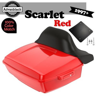 Advanblack Scarlet Red King Tour Trunk Pack For 97+ Harley Touring/Softail