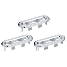 3Pcs 47.5x13mm Sink Trim Overflow Cover Rings Oval Hole Insert in Caps Silver