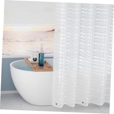 Waterproof Translucent Shower Curtain 72"W x 72"L Pack of 1 White Striped
