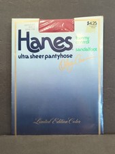Vtg Hanes Oleg Cassini Ultra Sheer Pantyhose Limited Ed. Color Pepper Red Size B