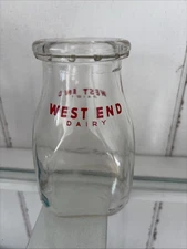 Half Pint Milk Cream Bottle West End Dairy Delaware Rare