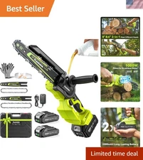 Mini Chainsaw Cordless- Handheld Electric Battery Powered Saw w/ 2 batteries
