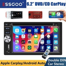6.2" Car Stereo Radio DVD CD 2DIN Apple CarPlay FM/AM/RDS Touch Screen Bluetooth