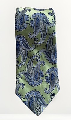 Robert Talbott Best of Class Hand Sewn Men s Silk Tie Green Blue Paisley USA