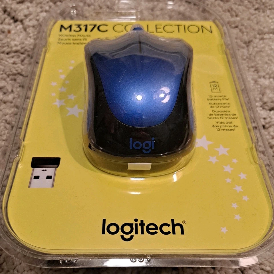 Logitech M317 Design Collection Wireless Optical Mouse Nano Teal Blue Metallic - Image 2 of 4