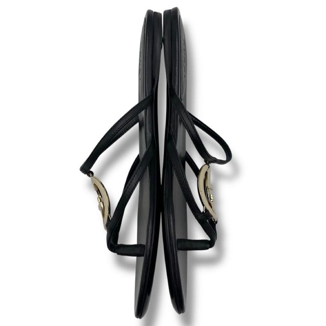 Gucci Thong Sandals Black Leather With Logo Size 35.5 US About5.5 For Women thumbnail 4