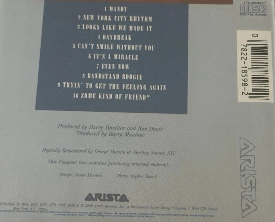 Barry Manilow - Greatest Hits, Volume . 1 CD Like New - image 4 of 4