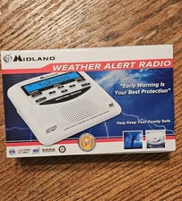 Midland WR-120 Emergency Weather Alert Radio with Alarm Clock  - White
