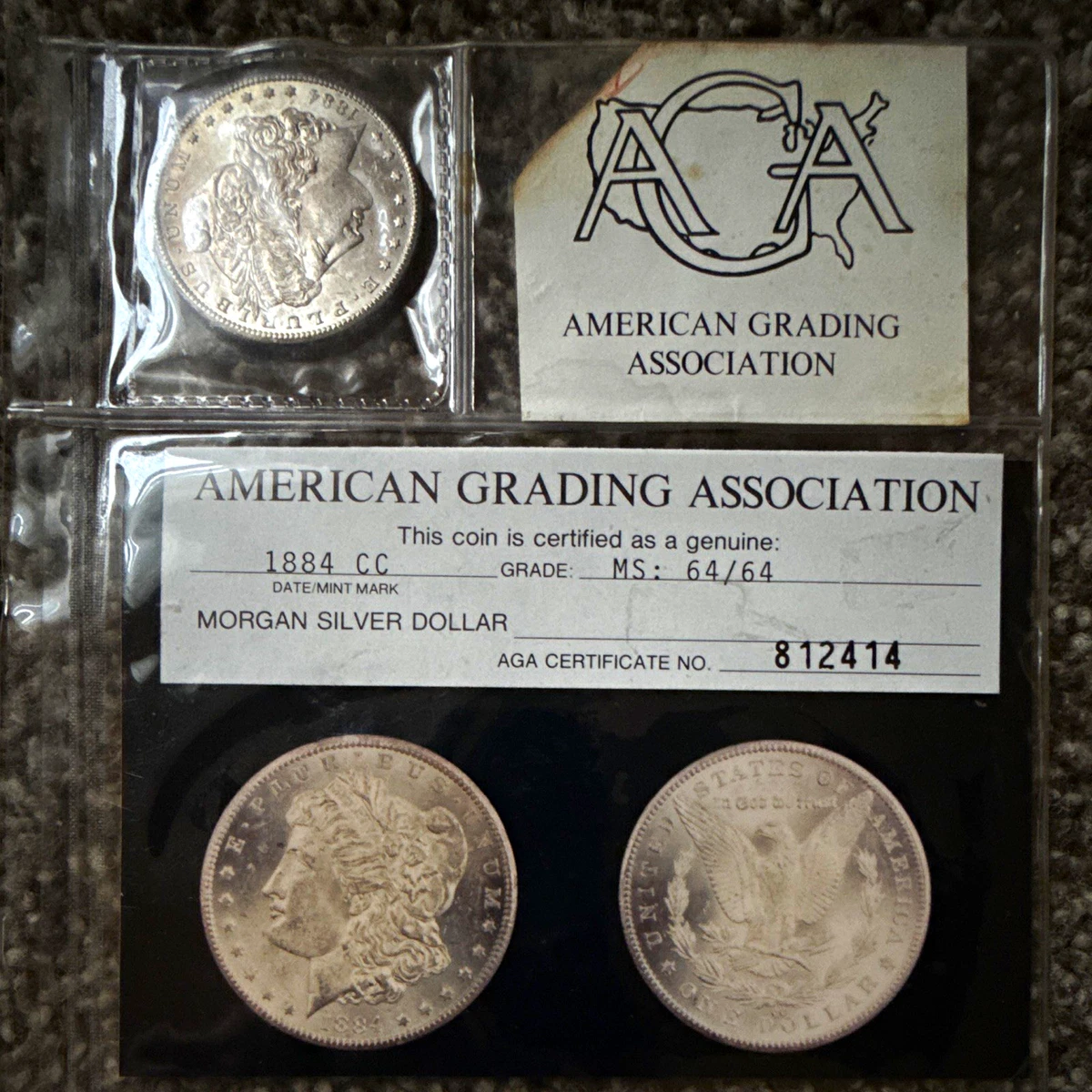 Carson City Grade MS 64 1884 Year Morgan US Dollars (1878-1921