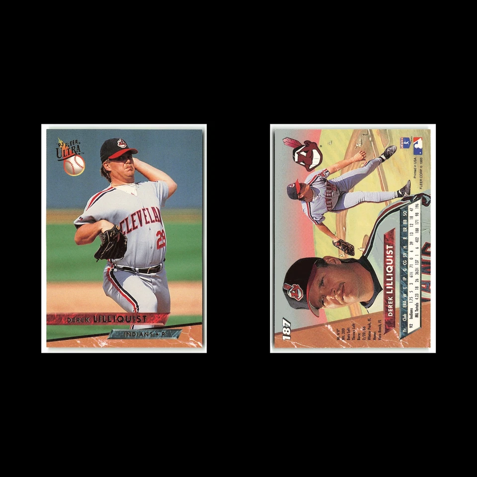 Derek Lilliquist #187 1993 Fleer Ultra Cleveland Indians Baseball Card MLB NM - Image 3 of 3