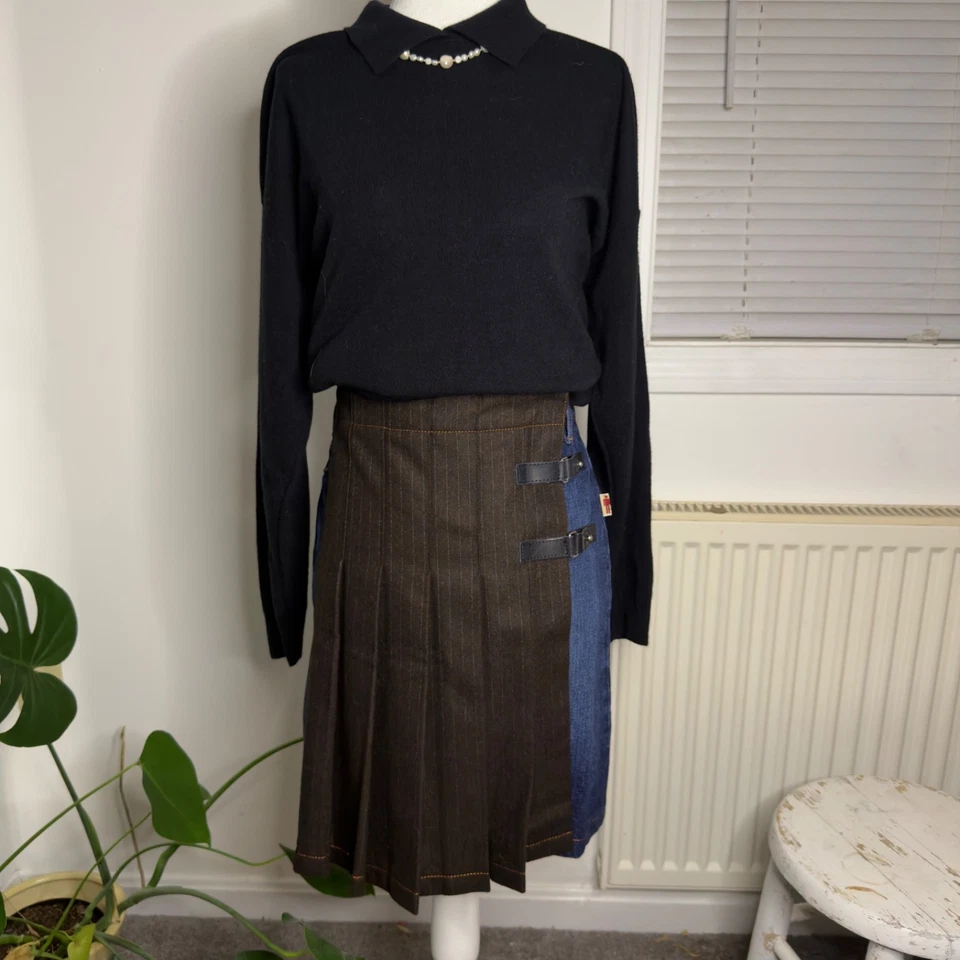 Minifalda Jean Paul Gaultier JPG Jeans Plisada Kilt - Archivo - Talla 40 IT Foto 4 de 4