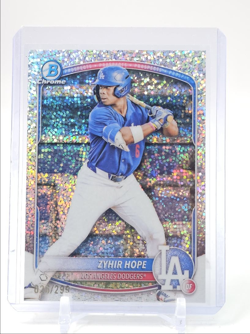 ZYHIR HOPE 2025 BOWMAN CHROME SPECKLE REFRACTOR DODGERS #BCP-2 /299 Q2491
