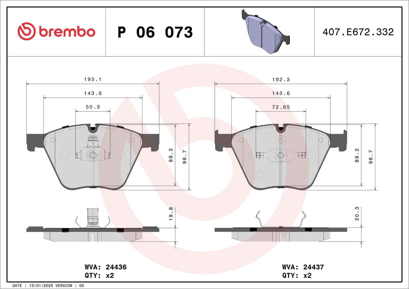 Brake Pads Set fits BMW 750 F01 4.4 Front 08 to 15 Brembo 34112413079 Quality - Image 26