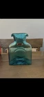 Blenko Glass Water Bottle Vase Teal Blue
