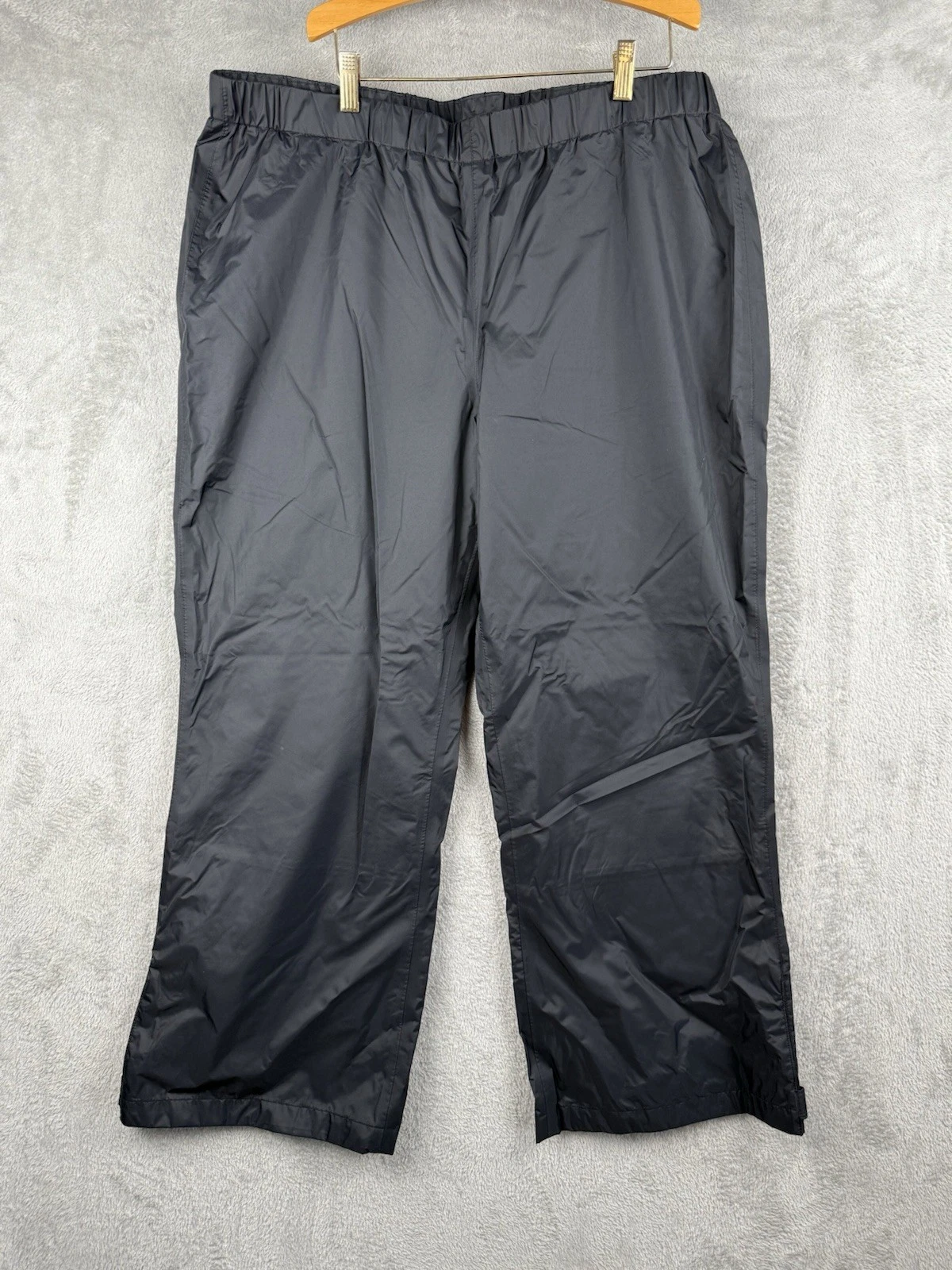 Columbia Rain Pants 1X Black Omni-Tech Nylon Storm Surge Pull-On Water Resistant