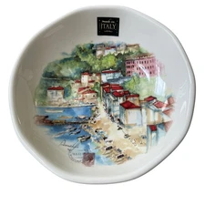 Effetti Amalfi Coast Pasta Bowls 9in Ceramic Handmade in Italy Set of 5 NEW