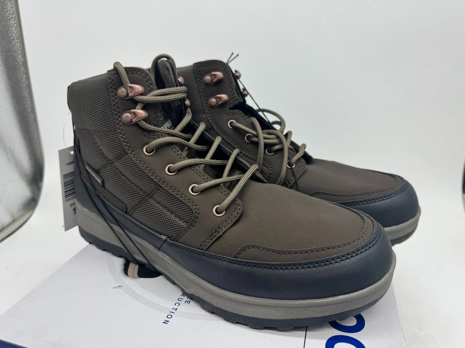 Weatherproof Jenkins Snow Boots Men's Brown Lace Up Lightweight Comfort - 10