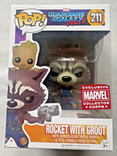 New MARVEL COLLECTOR CORPS EXCLUSIVE - ROCKET WITH GROOT Funko Pop (#211)