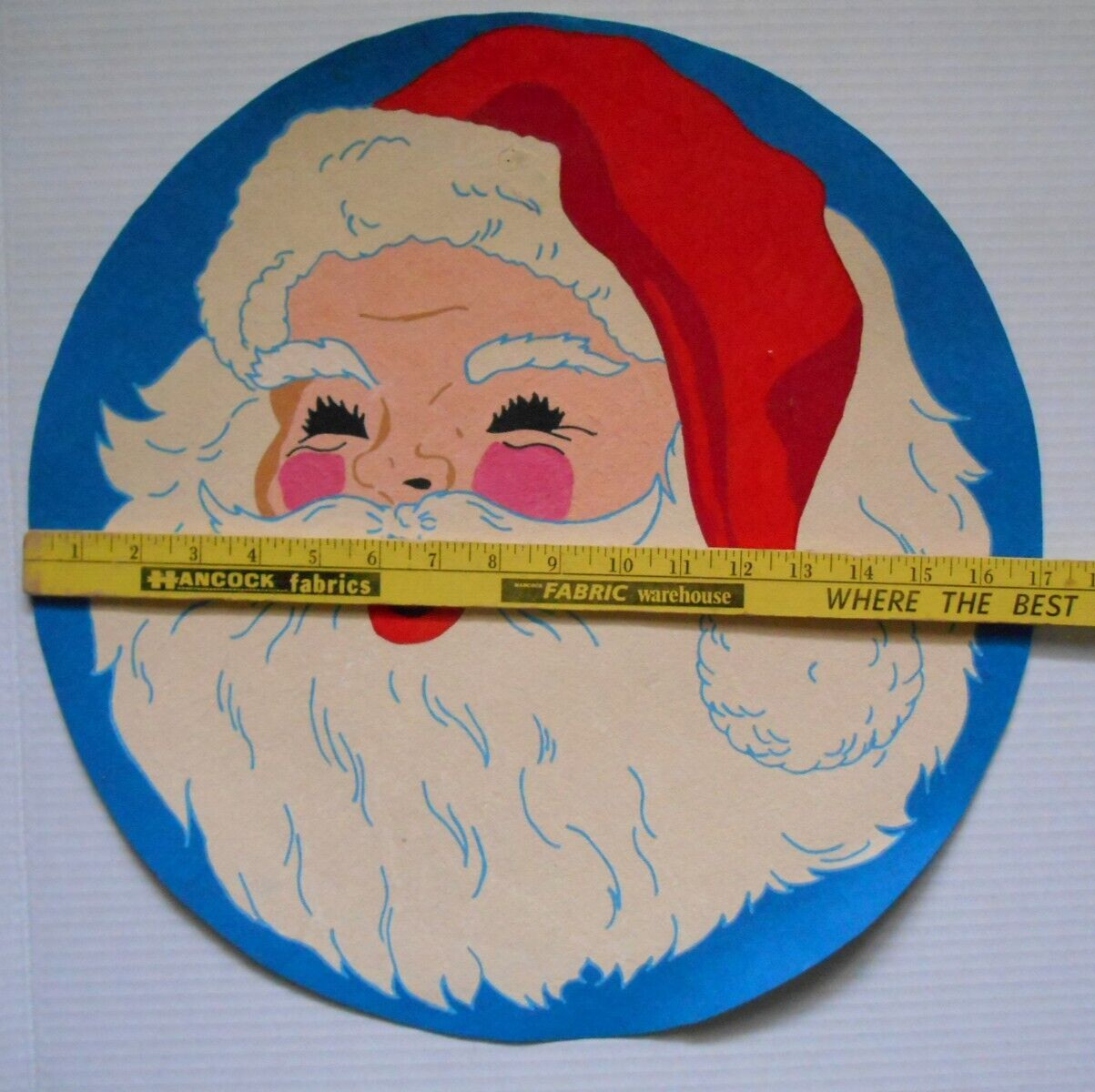Tri Chem Liquid Embroidery COMPLETED Christmas JOLLY SANTA CLAUS 17"