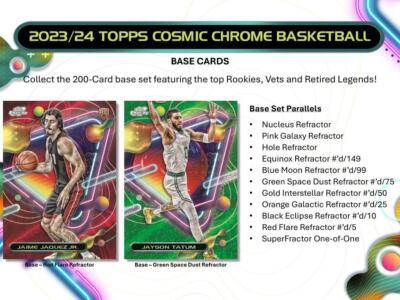 2023-24 Topps Cosmic Chrome Basketball Hobby Box Sealed Wembanyama 